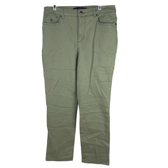 Gloria Vanderbilt Amanda Womens Petite Size 14P Green Classic Fit Pants - Picture 1 of 6